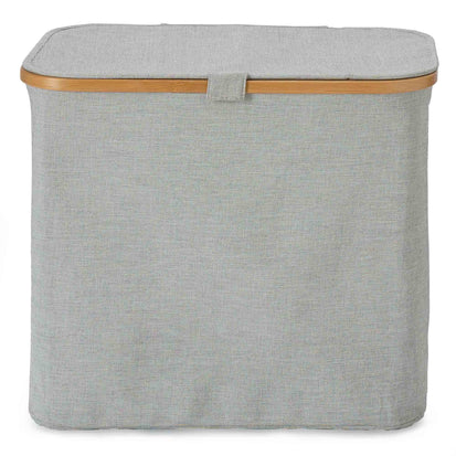 Champa laundry basket, black & white & brown, 75% polyester & 25% cotton